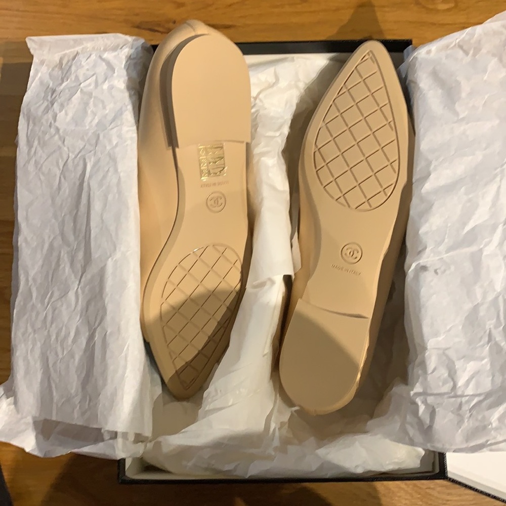 Chanel flats 38.5 beige/black - Picture 3 of 4